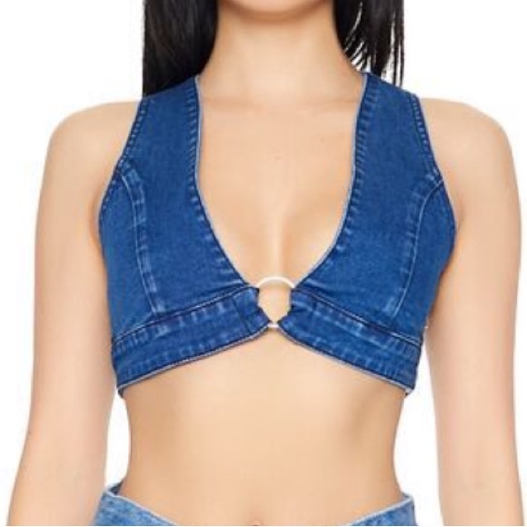 Blue Denim Crop Top - Picture 4 of 9